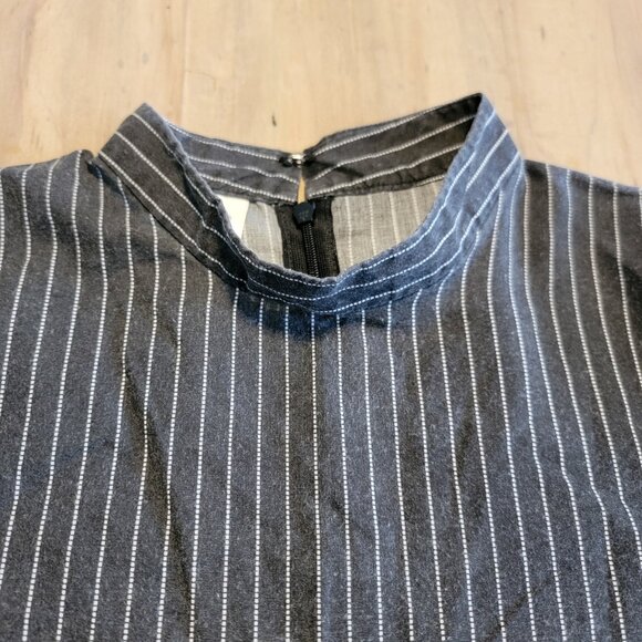 Belcorpo Dress Women’s Dark Gray White Striped Minimalist Boho Modest Sz S / M - Picture 2 of 11